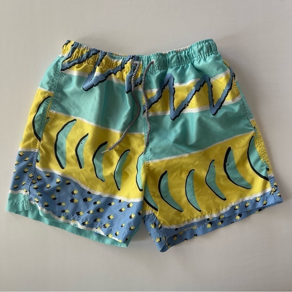 Boardies Apparel Blue Swim Shorts 80’s Print Size L